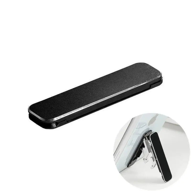 ▶1/3PCS Mini Invisible Foldable Mobile Phone Stand Aluminum Alloy Desktop Mount Material Holder Adjustable Angle For Cellphone Zpaxo 1PCS Black