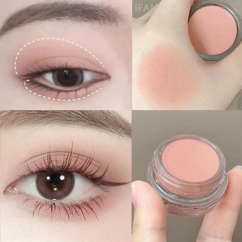 Matte Nude Pink Eyeshadow Blusher Cream Waterproof Long Lasting Silky