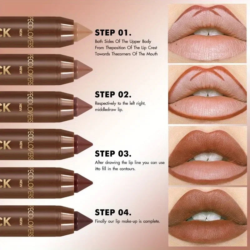Velvet Lipstick Pencil Matte Long-lasting Lip Glaze Plump Non-stick Cup Lipstick Natural Outline Lips Lipliner Makeup Zpaxo
