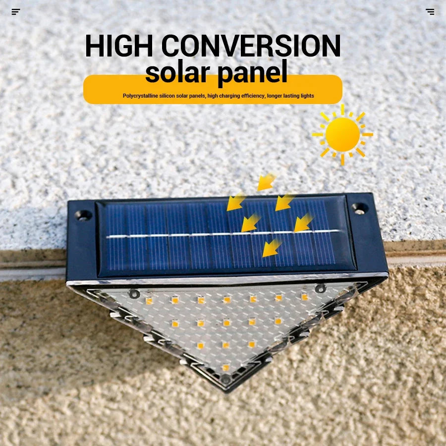 Solar Step Lights Outdoor IP45 Waterproof LED Stair Deck Patio