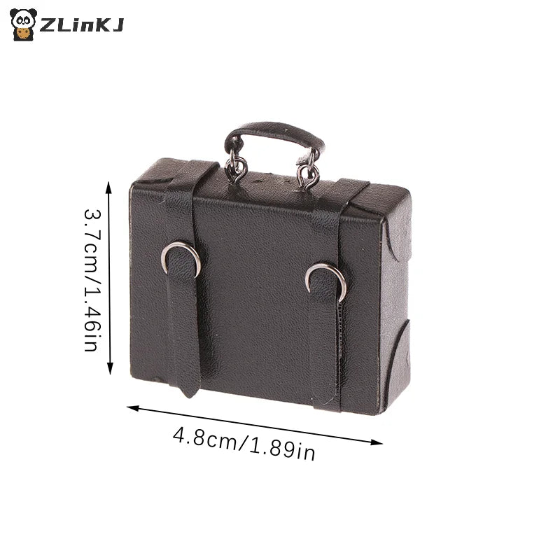 ▶1:12 Dollhouse Miniature Leather Luggage Trunk Suitcase Vintage Hand Bag Briefcase Home Model Decor Toy Doll House Accessories Zpaxo