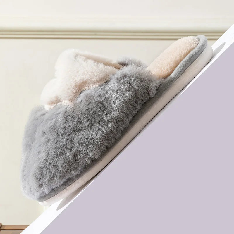 Non-slip Winter Men Slippers Warm Plush Lined Bedroom House Shoes