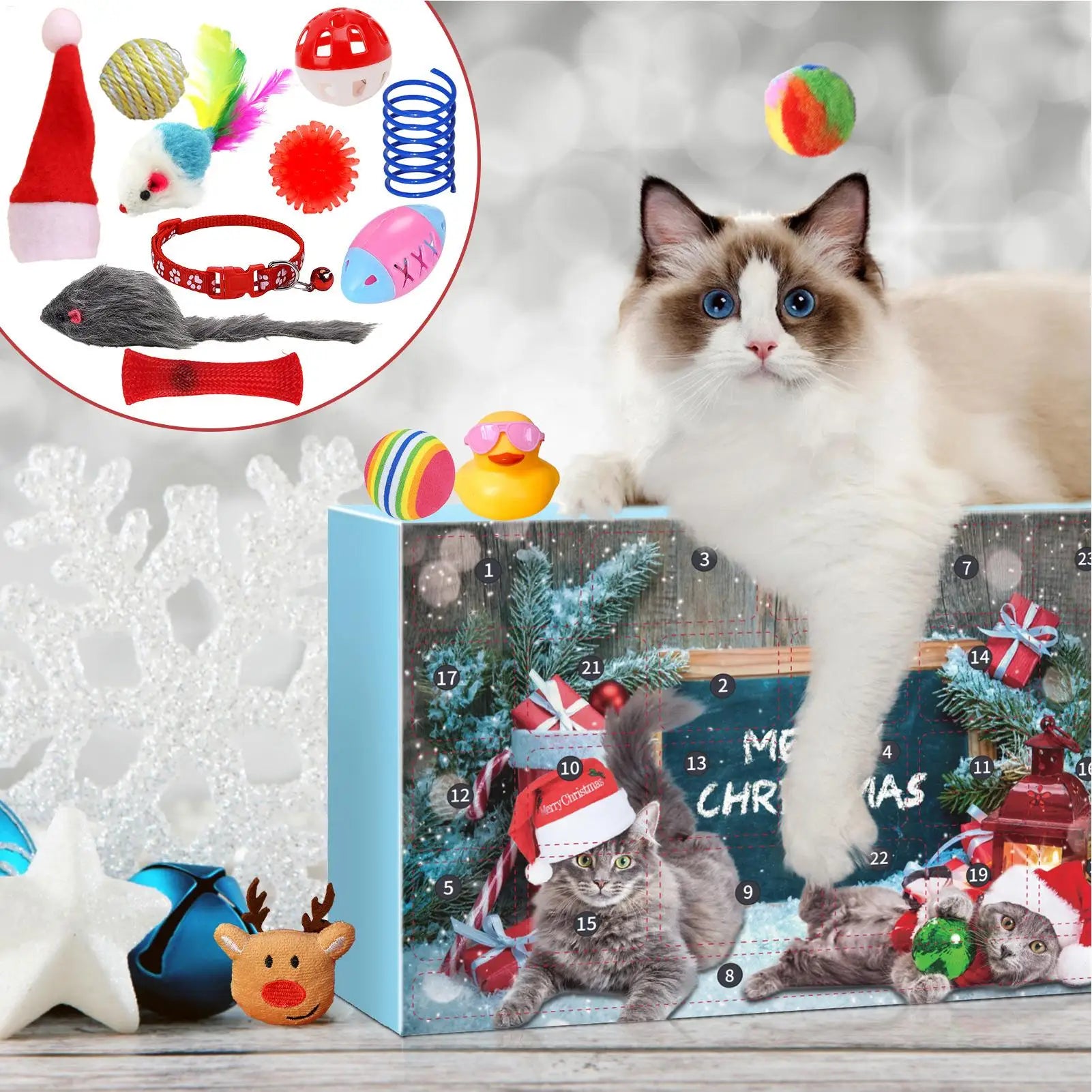 Cat Toy Advent Calendar 2025 Christmas Countdown 24 Days Kitten Toys