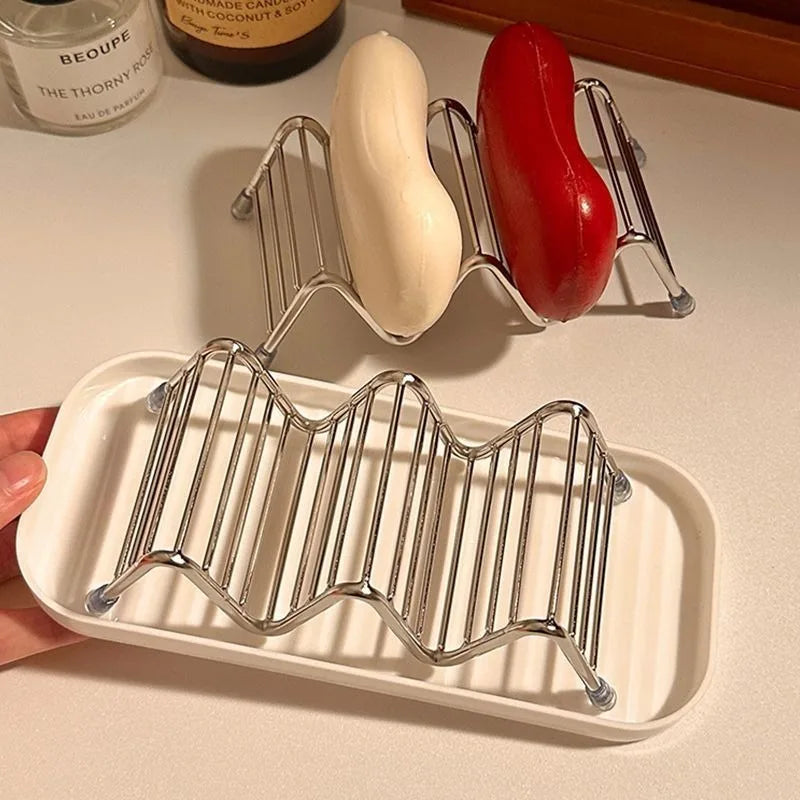 Stainless Steel Soap Rack Drainage Tray Multifunctional Bathroom