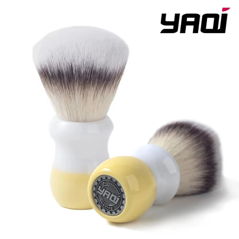 YAQI New Fashion Milk tea Color Synthetic Hair For Mens Wet Shaving Brush Soft High Quality Portable Travel Shaving Brush Zpaxo R240869