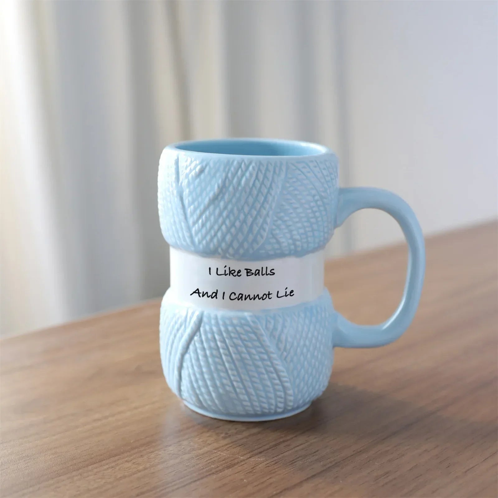 Knit Style Ceramic Coffee Mug – Cute Gift Tea Cup Ceramic Coffee Mug Zpaxo 301-400ml Blue