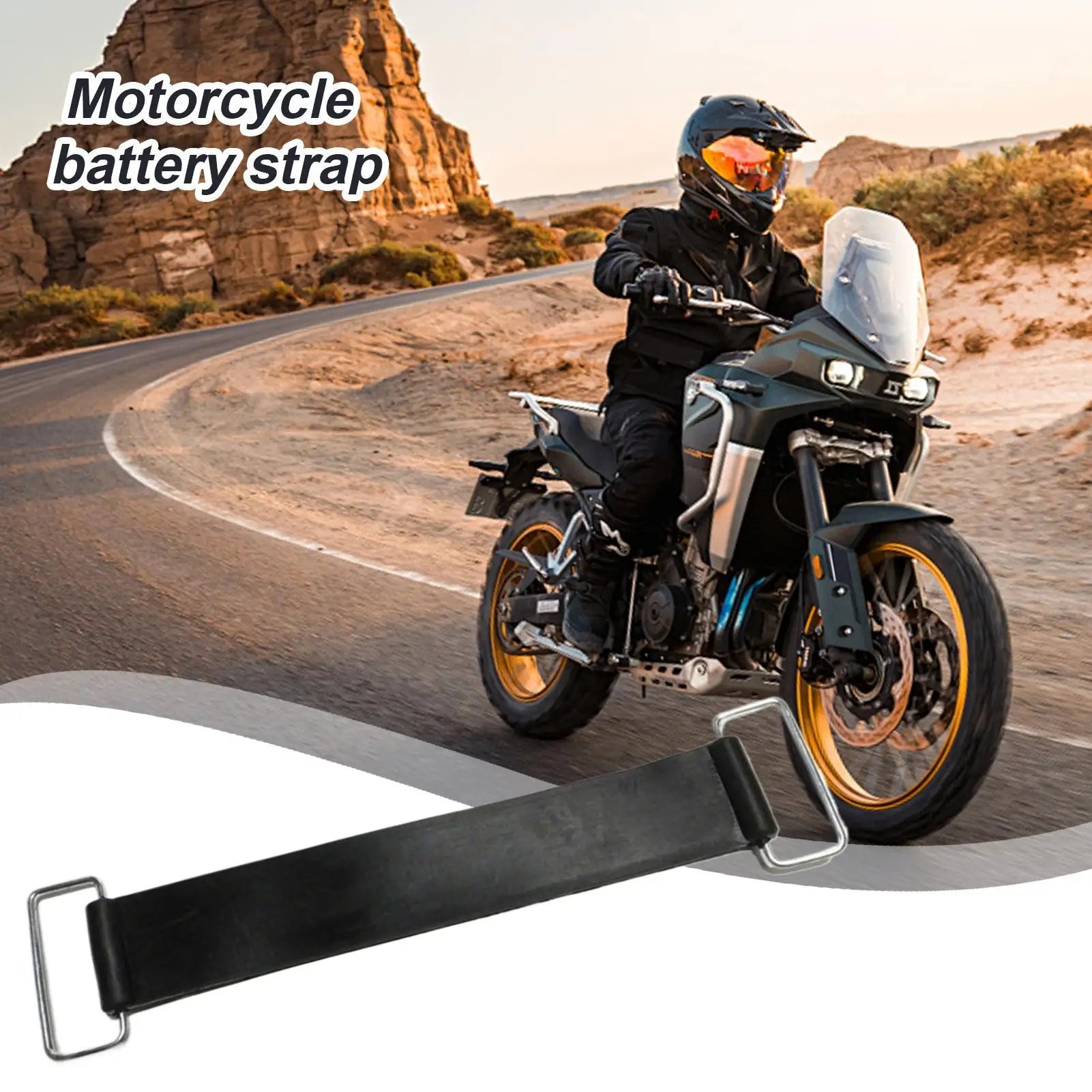 Motorcycle Battery Tie Down Strap Stretchable Fixed Box Band Sturdy