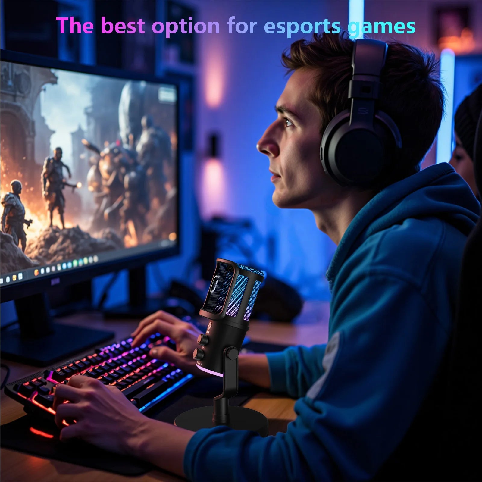 USB XLR Dynamic Microphone Podcast Recording Computer Gaming