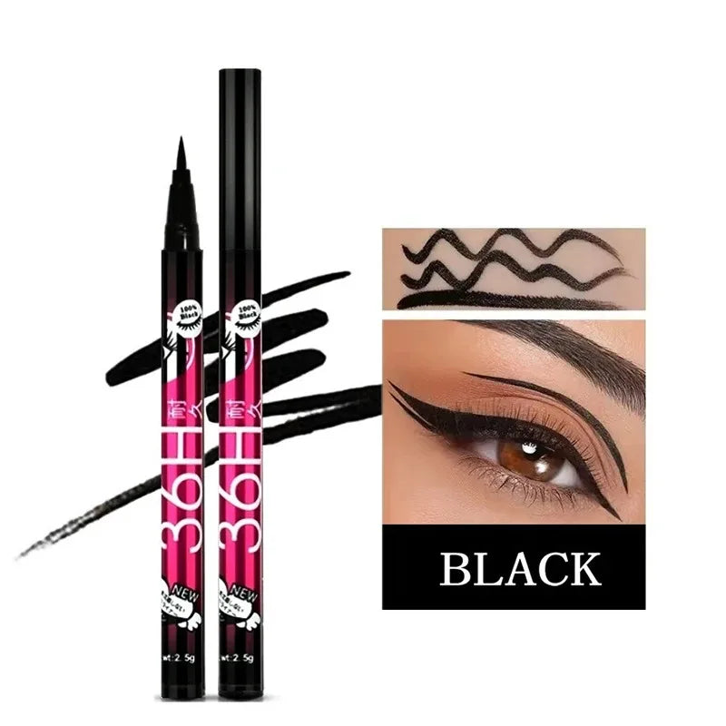 Black Smooth Liquid Eyeliner Pen Waterproof Long-lasting Ultra-fine