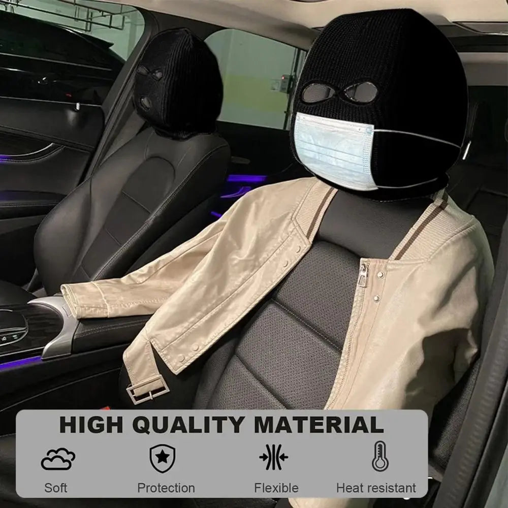 Knitting Car Seat Headcover 3Hole Warm Funny Hat Decoration Zpaxo
