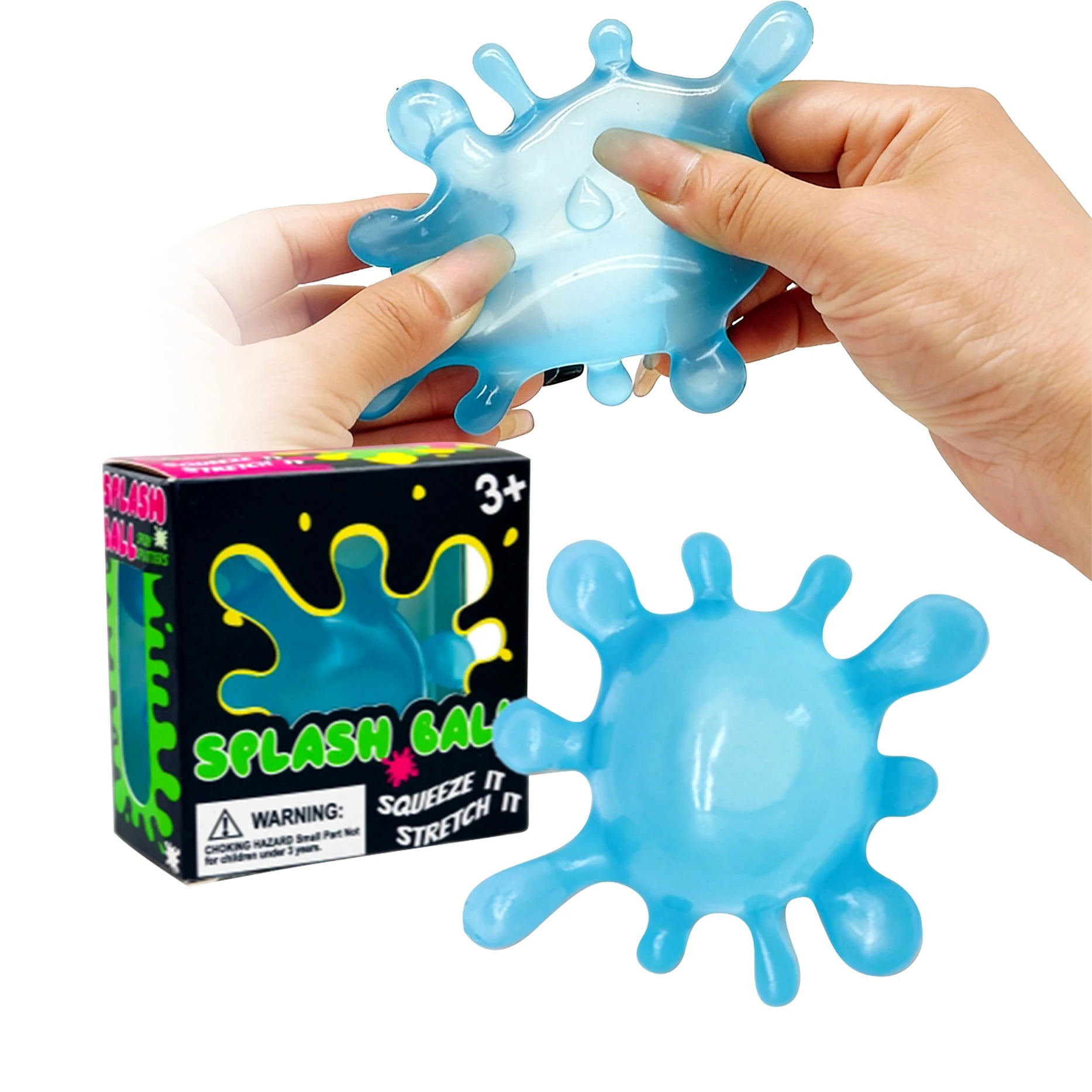 Splash Squeeze Stress Ball Slow Rise Fidget Toy Adults &amp; Kids Fidget Stress Ball Zpaxo Blue Color