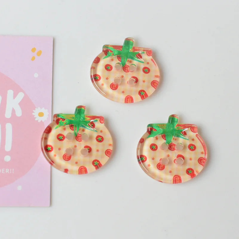 Tomato Clear Resin Buttons 8/10/15Pcs – DIY Sewing Craft