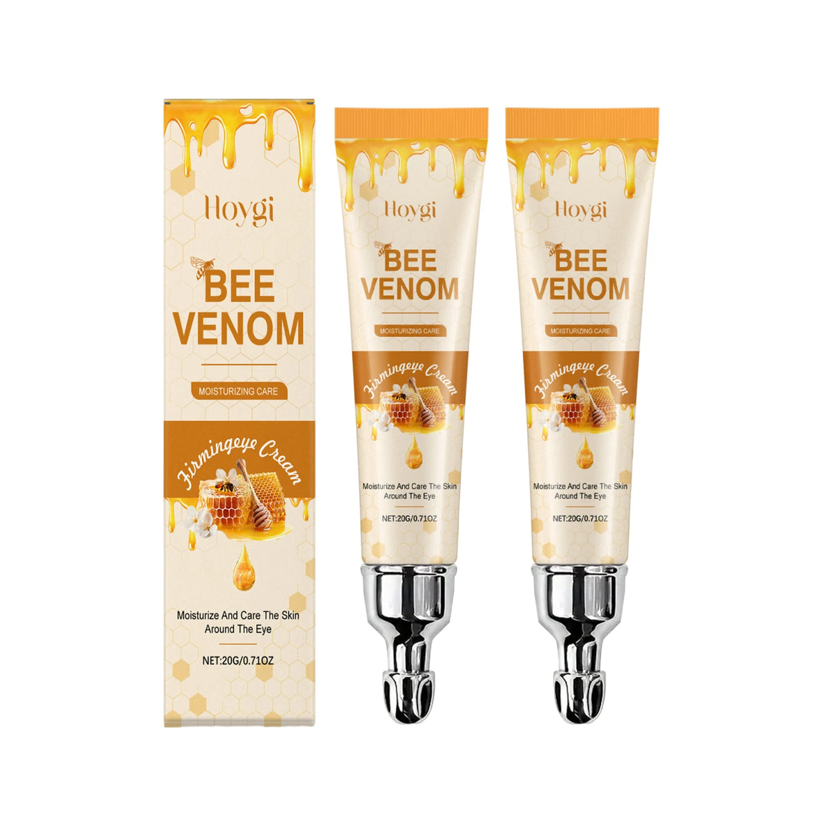 Hoygi Bee Venom Firming Anti Wrinkle Eye Cream Elastic Hydration Lifts Tightens Skin Solving Wrinkles Fine Lines Natural Serum Zpaxo 2PCS