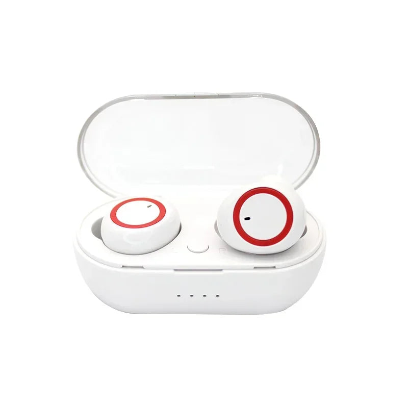 Y50 TWS Wireless Headphones Sport Earphone 5 0 Bluetooth Gaming Zpaxo white-red