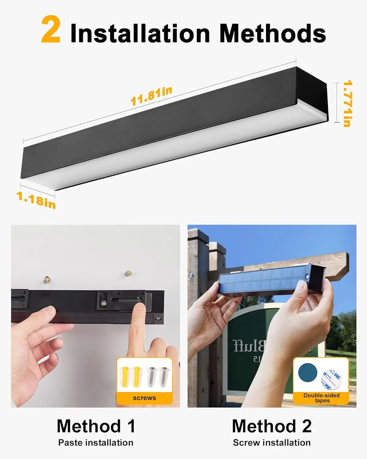 Solar Billboard Lights Led White/Warm Wall Garden Lamp Waterproof IP65 for Address Sign Lights Open House Signs Solar Light Zpaxo