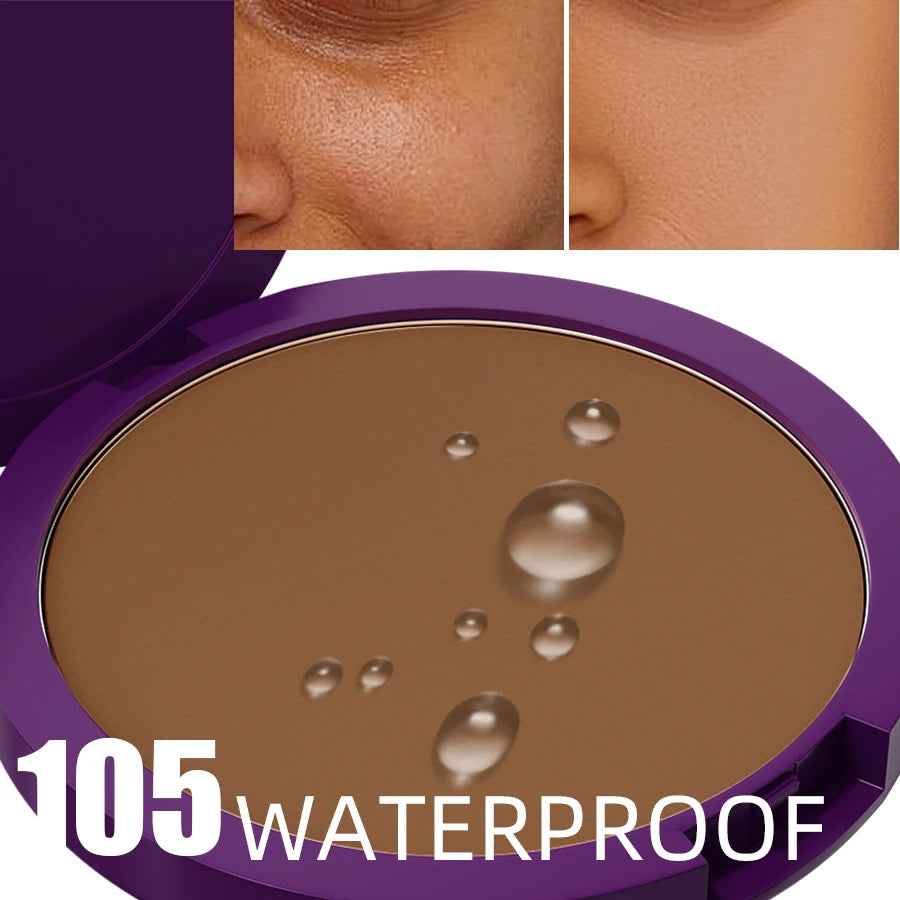 5 Colors Matte Full Coverage Pressed Powder Foundation 24H Fresh Wear
