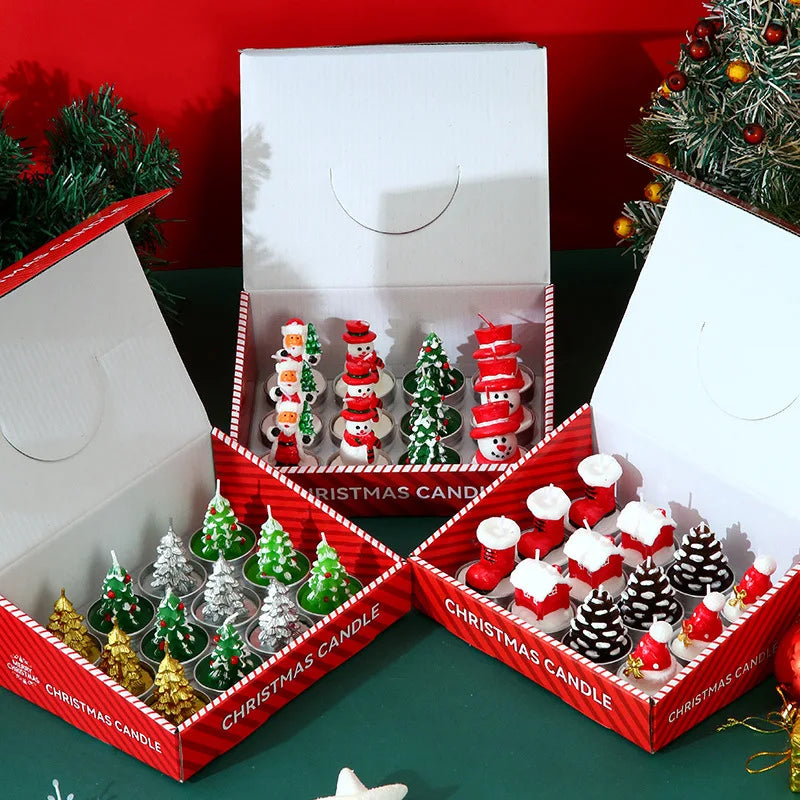Christmas Mini Candle Set – 12 Festive Wax Figures