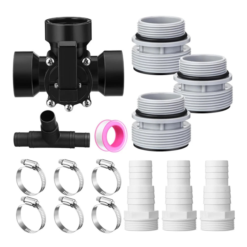 3 Way Swimming Pool Bypass Stop Function Diverter Valve Hose Adapter