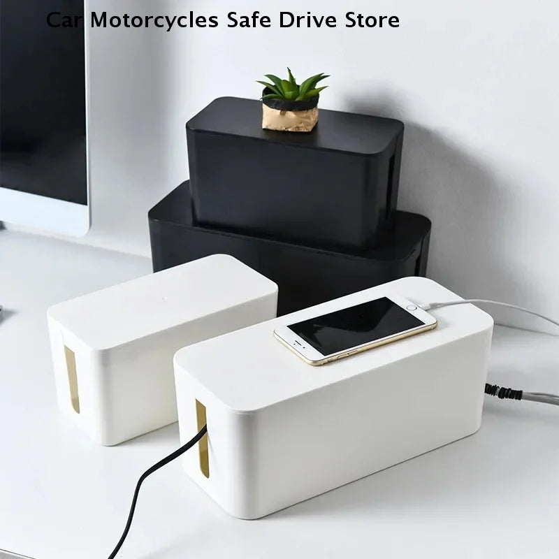 Simple Large Capacity Wire Management Box Dustproof Desktop Organizer
