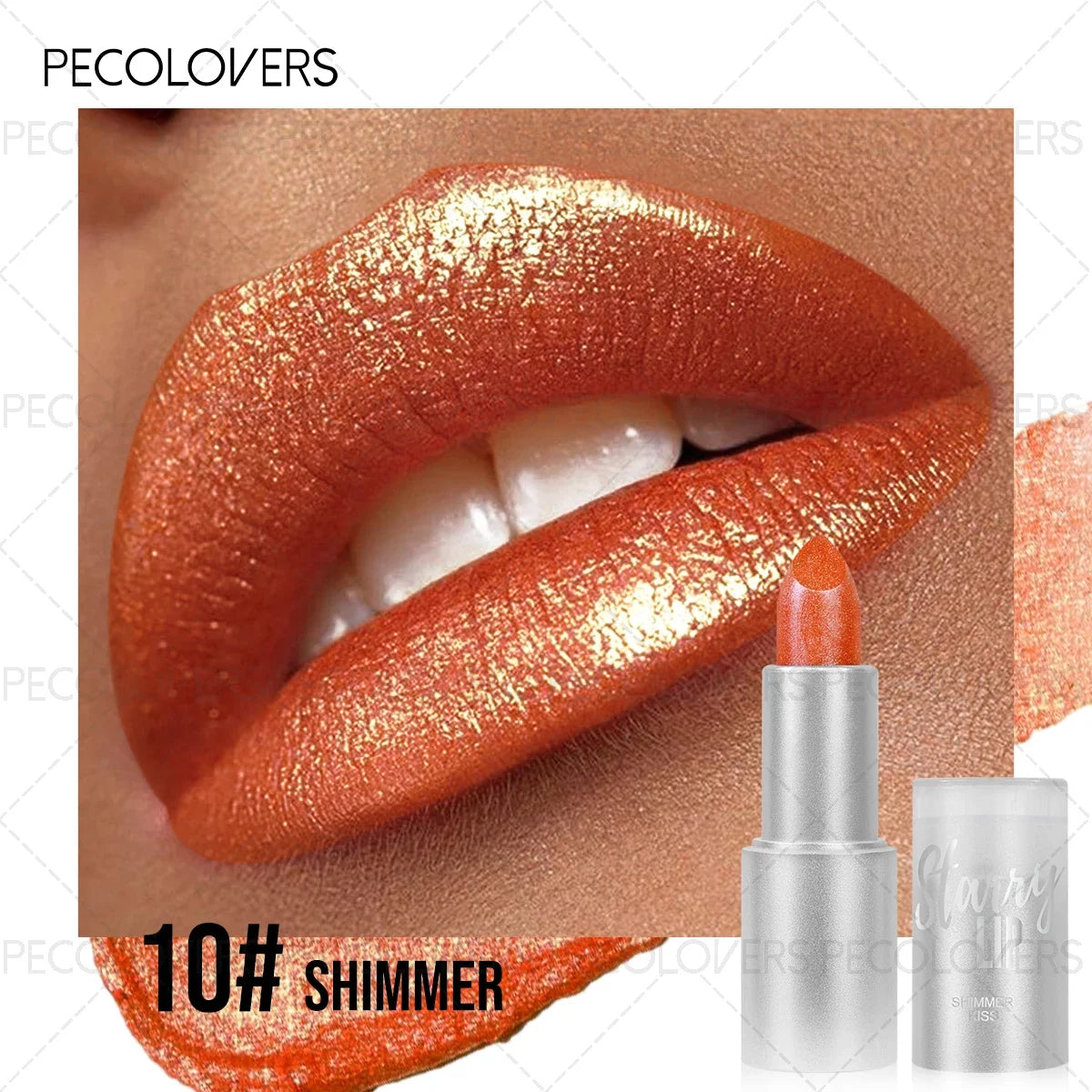 Moisturizing Pearlescent Shimmer Lipstick Glittering Purple Pink Zpaxo 10