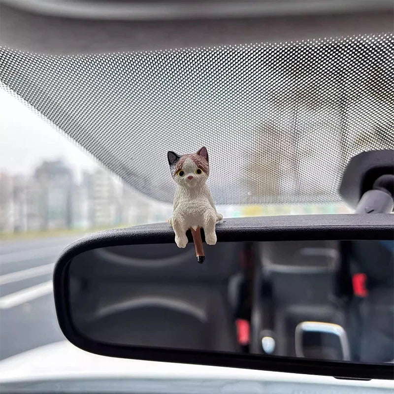 5-Pack Sleepy Cat Figurines – Mini Car Dashboard Decor Set