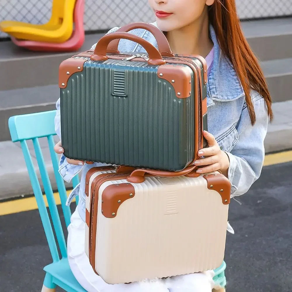 Mini Travel Suitcase Cosmetic Box Password Hand Luggage Organizer