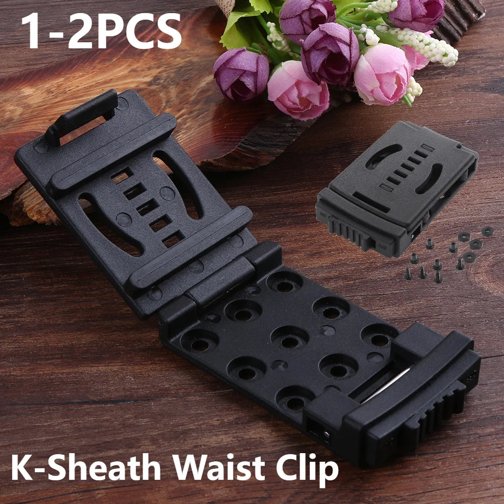 1- Waist Back Clamp Belt Scabbard Portable Molle K Sheath Clip Metal