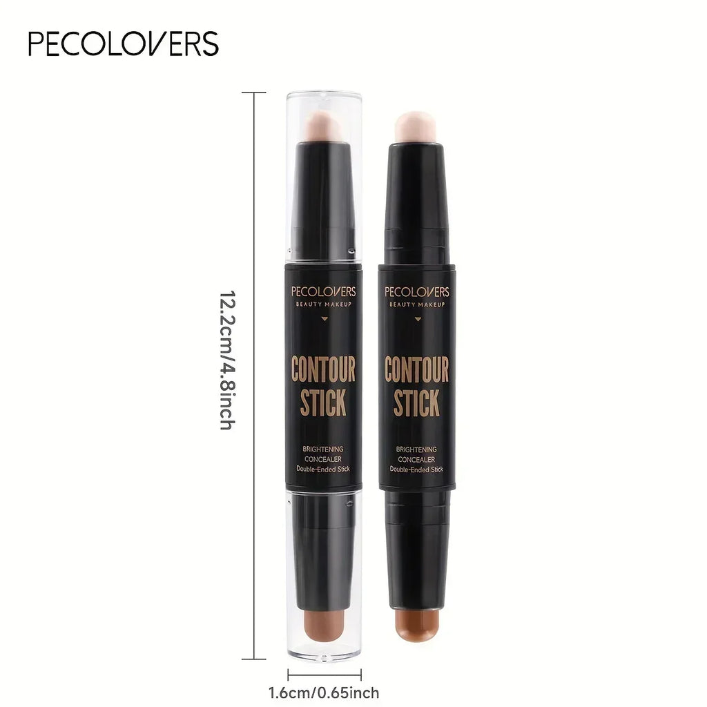 Face Contour Stick Double-Ended Highlight and Shadow CreamWaterproof Full Coverage Concealer, Natural Finish Makeup for All Skin Zpaxo