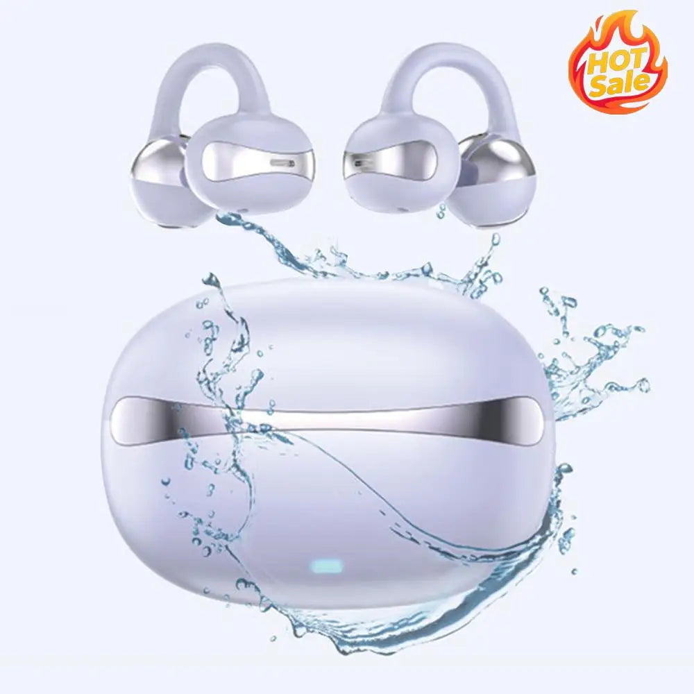 Open Ear Clip Wireless Earbuds BT Wireless Ear Buds Built-in Mic Fitness Headphones IPX4 Waterproof Headset for Workout/Running Zpaxo
