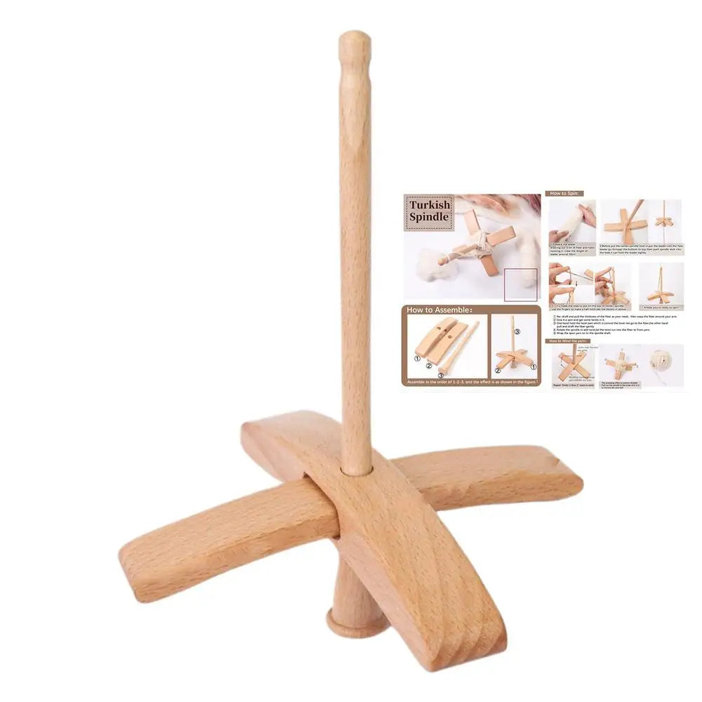 Handmade Turkish Drop Spindle Wooden Cross Arm Handspinning Wool Yarn