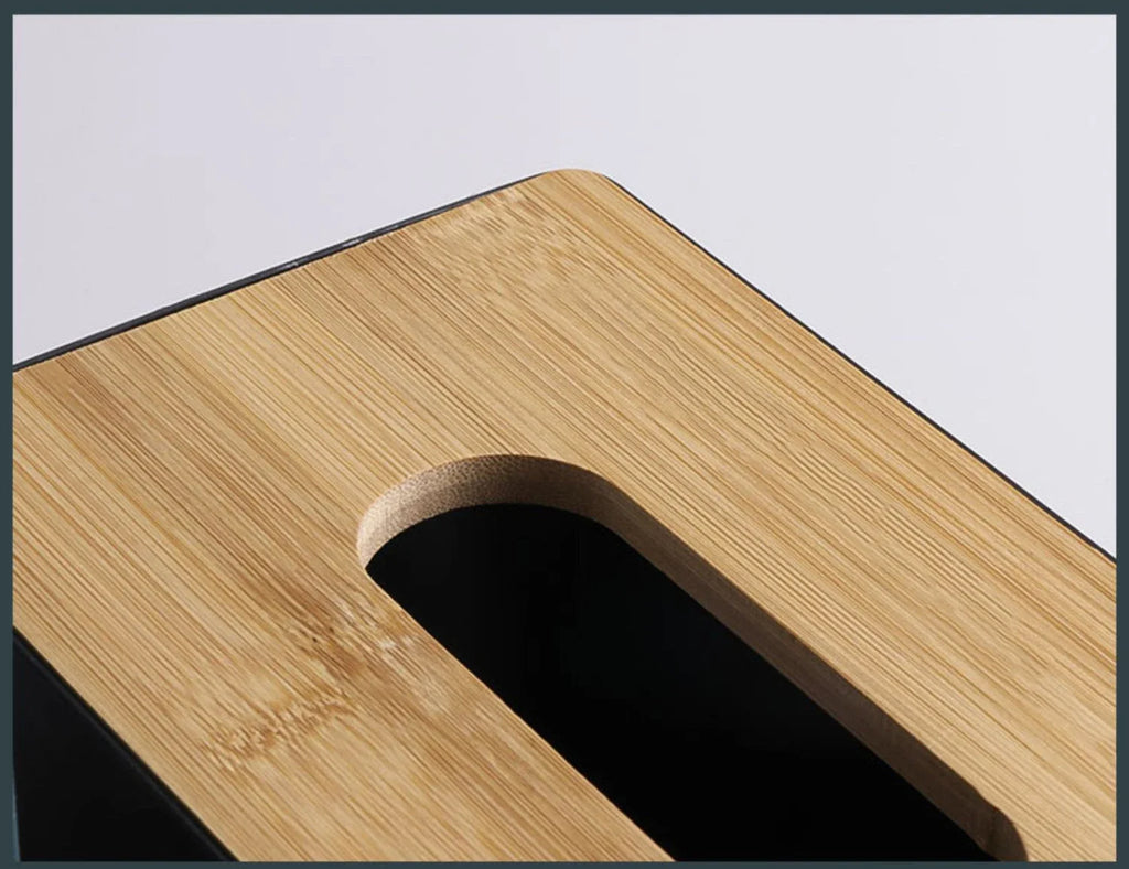 Bamboo Tissue Box Holder Napkin Organizer Countertop Table Ideal