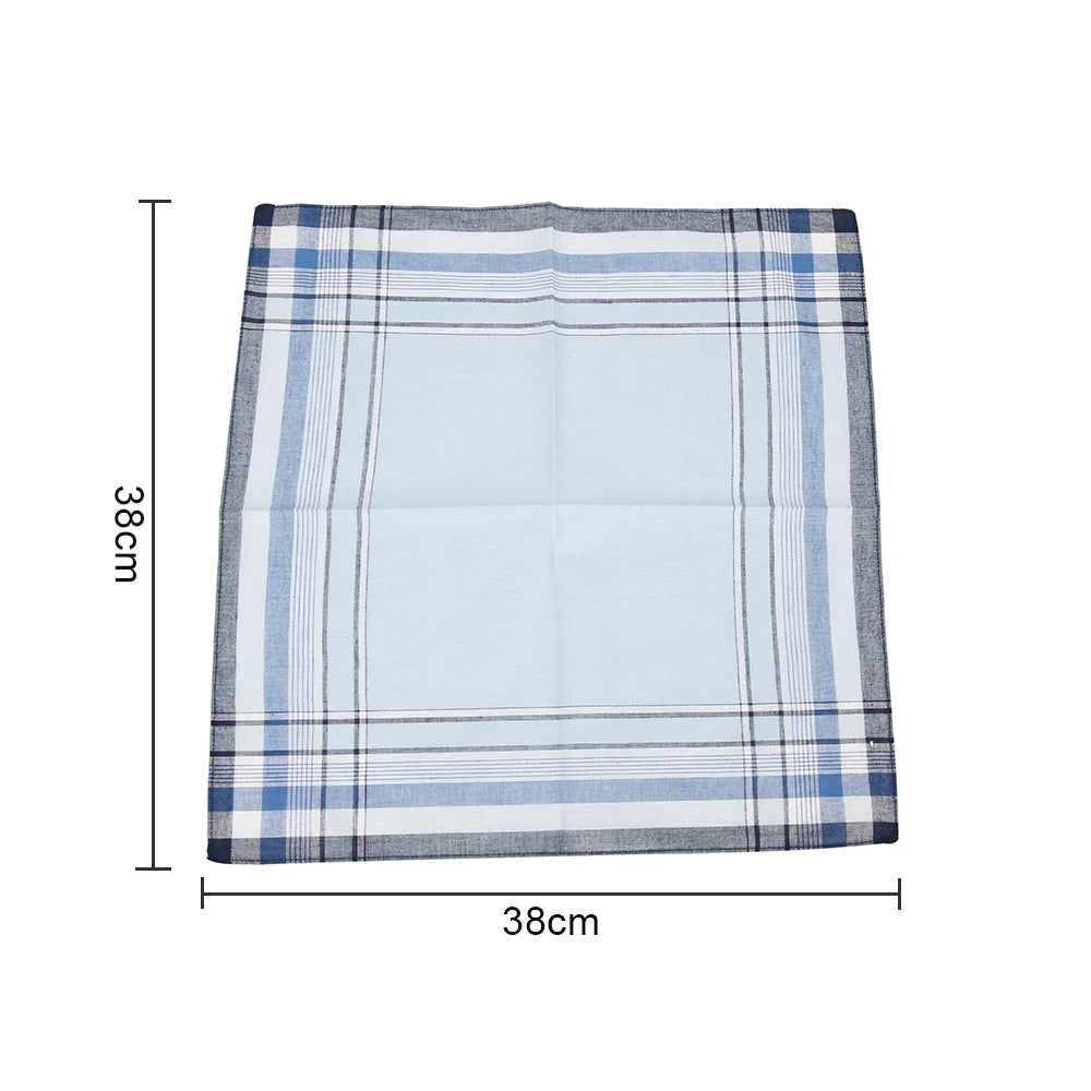 10Pcs Cotton Handkerchiefs Soft Stripe Checkered Pattern Pocket Square Hankies Gentleman for Men Cotton Wedding Suit Handkerchie Zpaxo