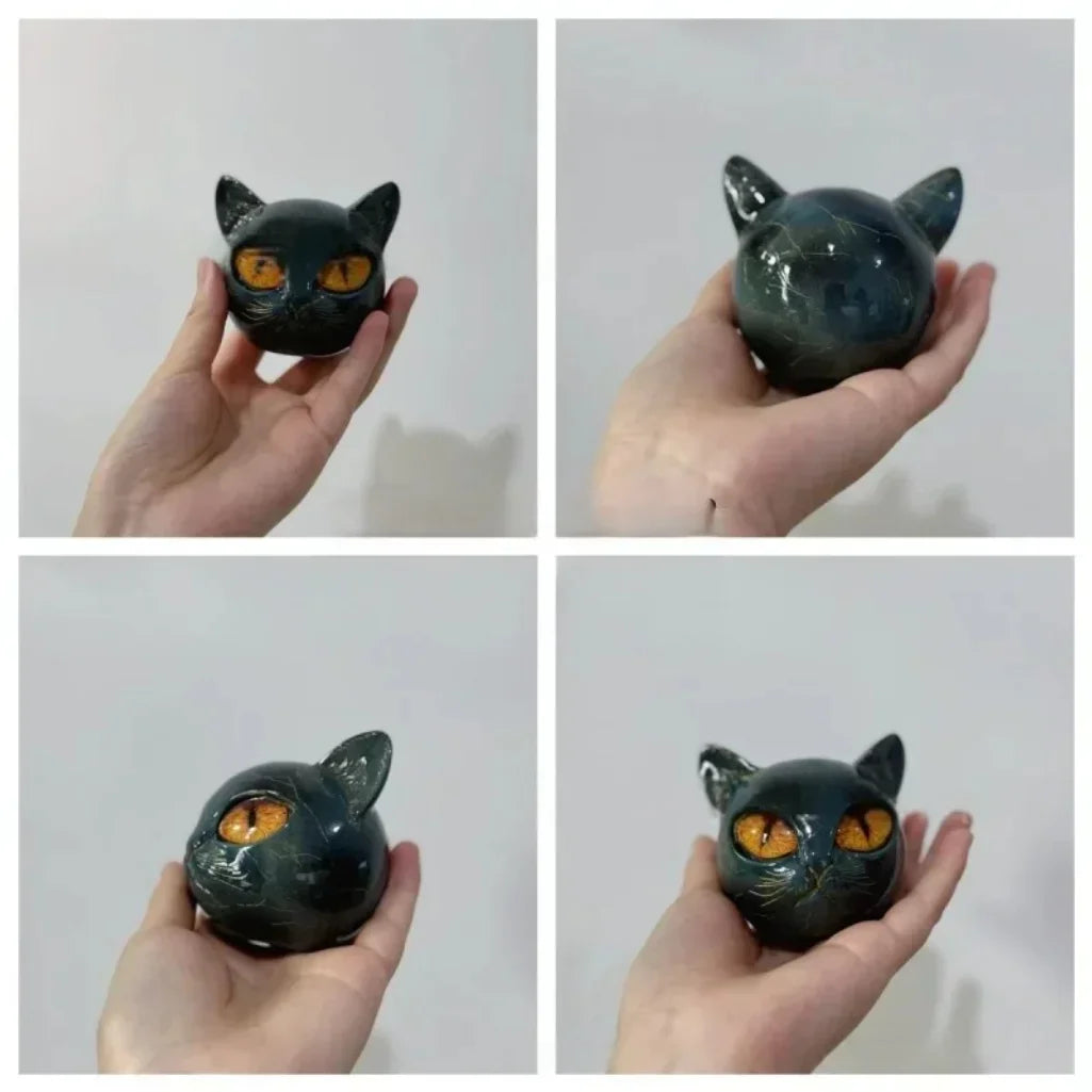 Mystic Black Cat Resin Sculpture – Gothic Witchy Home Decor Resin Sculpture Zpaxo