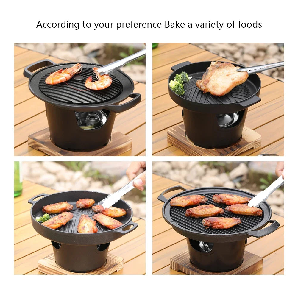 Mini Barbecue Stove Detachable Japanese Alcohol Non-stick BBQ Grill