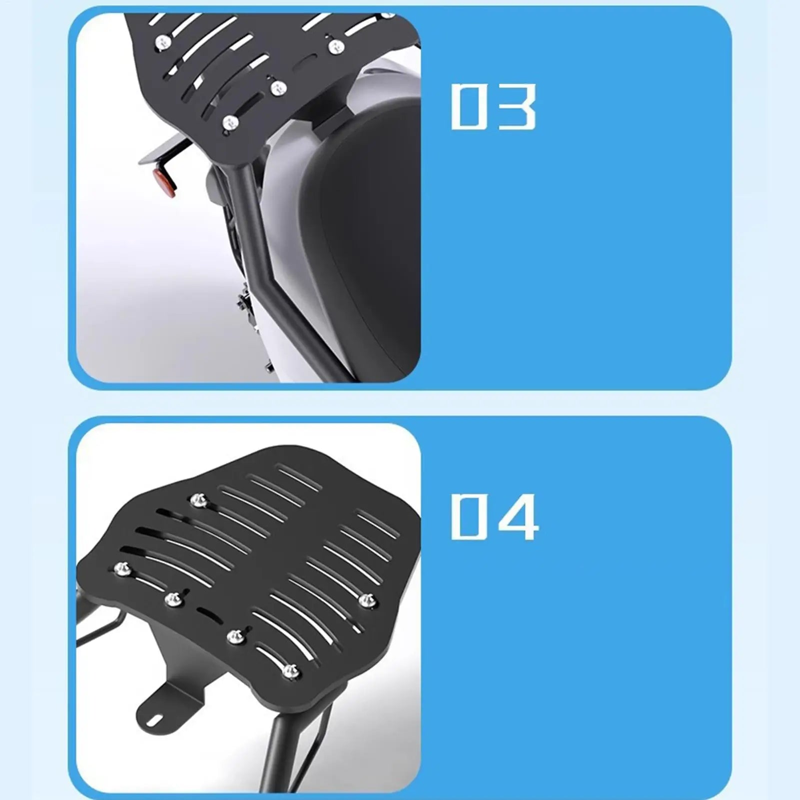 Motorcycle Trunk Rack Stainless Steel Adjustable Tour Pack Rack Wear-Resistant Trunk Rack Motorcycle Accessories for Daily Life Zpaxo