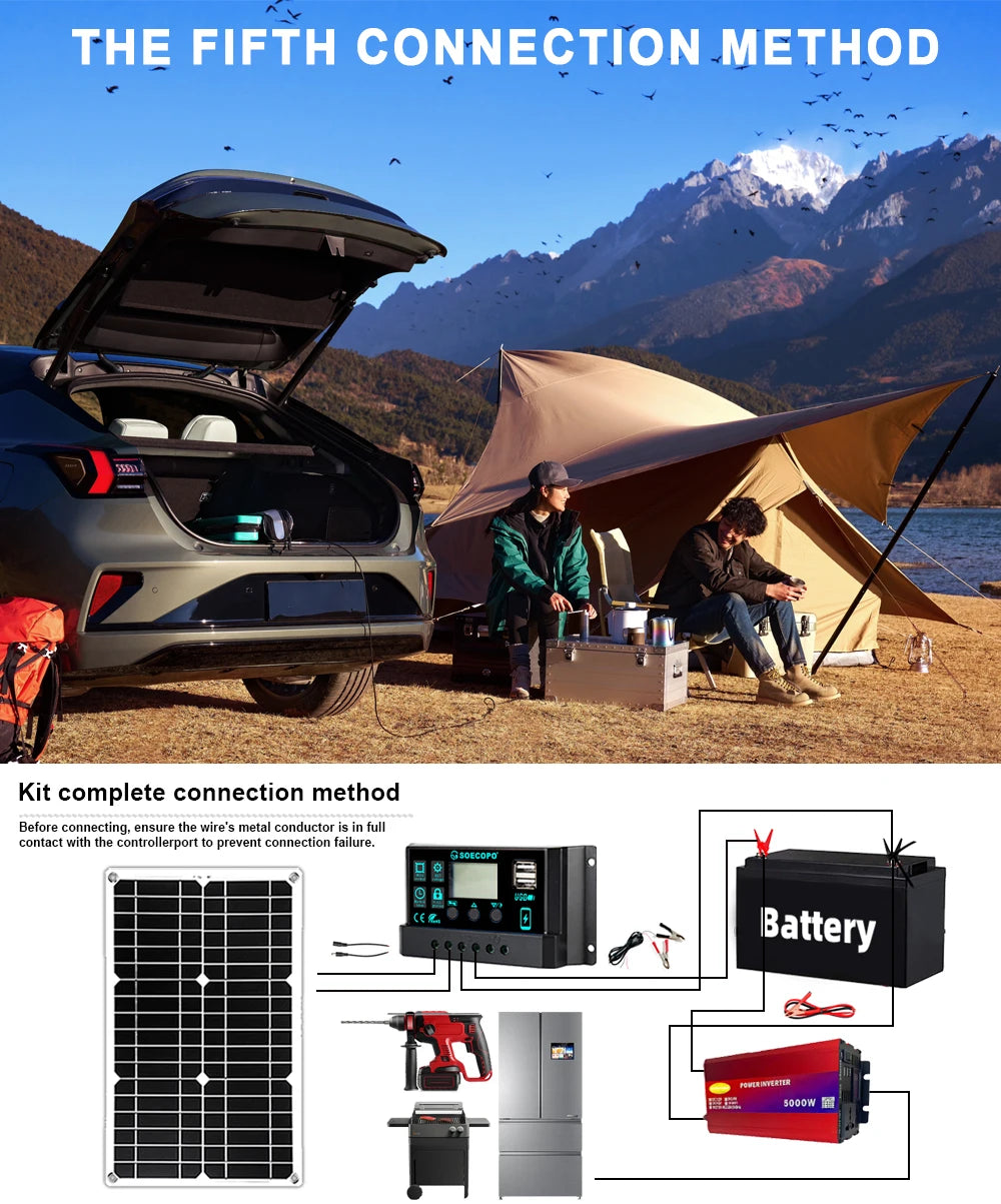 Complete Portable Solar Kit 5000W Inverter Solar Panel and 30A Controller for Efficient Power Generation in Remote Locations Zpaxo