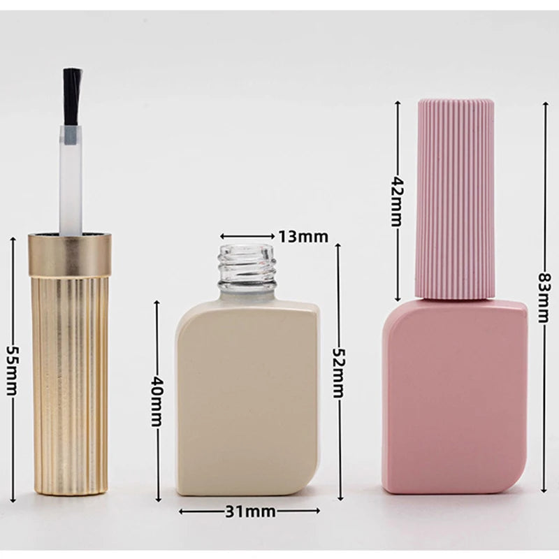 1pc/2pcs 10ml 11ml 13ml Empty Nail Polish Bottle Clear Nail Gel Paint Glue Container Nail Beauty Oil Bottles Art Nail Tools Zpaxo