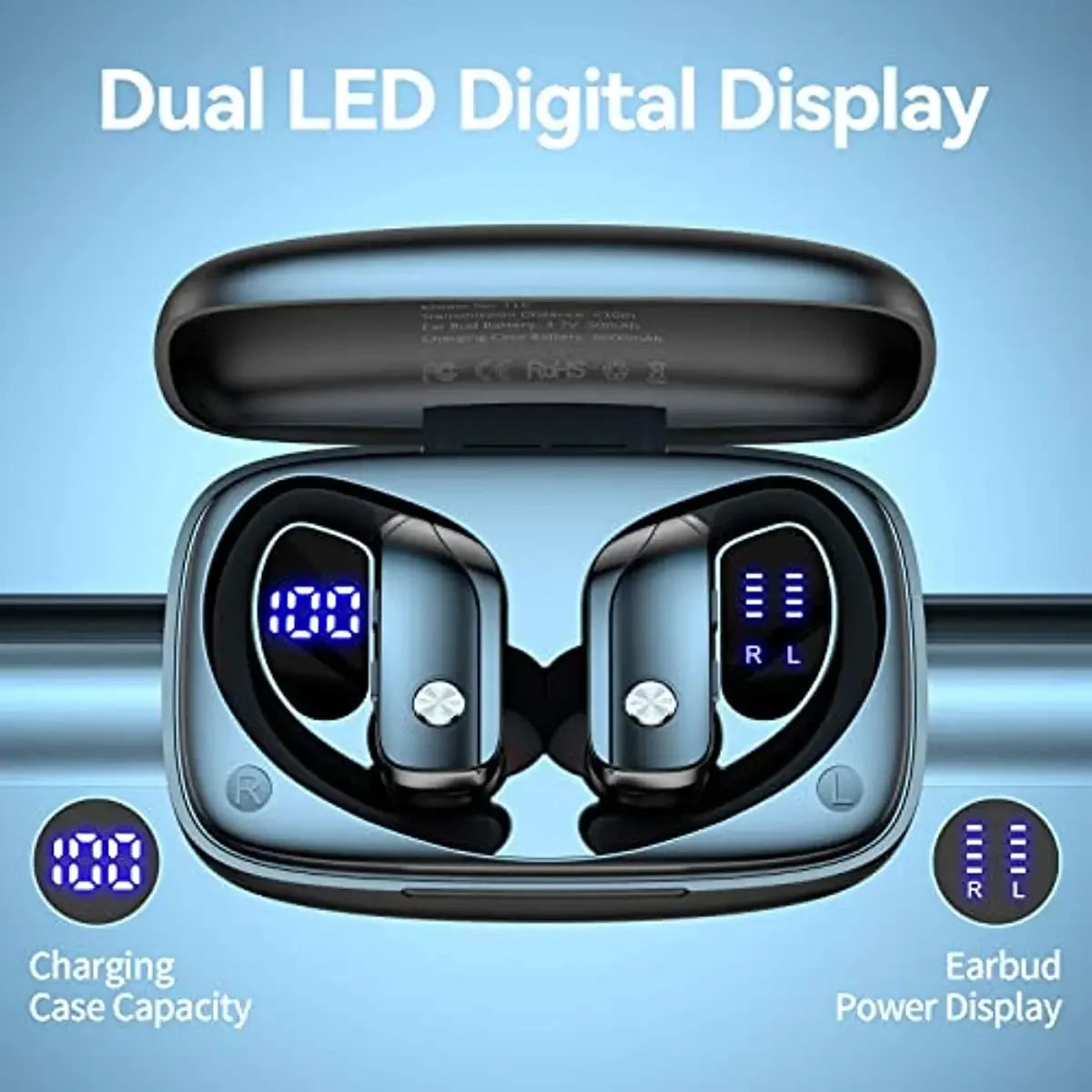 Wireless Earbuds Bluetooth Headphones 48hrs Play Back Sport Earphones