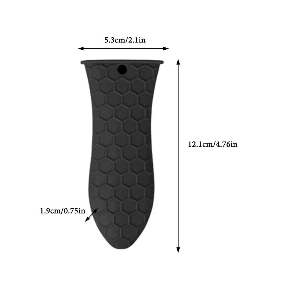 Silicone Handle Cover Honeycomb Hot Handle Holder Potholder For Cast Iron Skillets Pans Grip Sleeve Cover Pots Pans Handle Part Zpaxo Small Black China Mainland