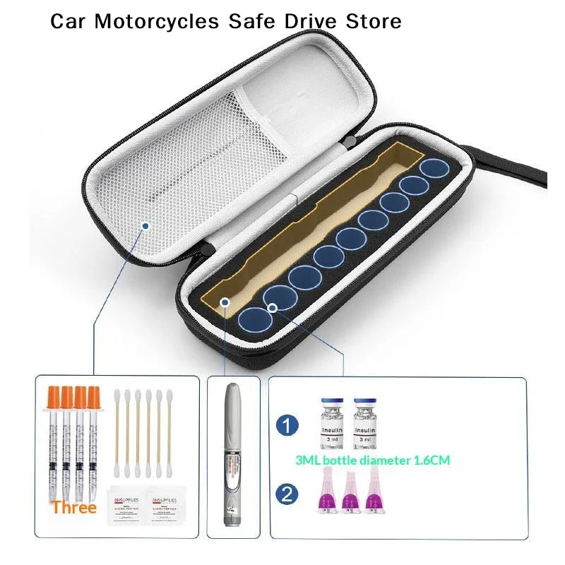 Hot3ML Insulin Vial Storage Case 9 Slots Empty Waterproof Protector