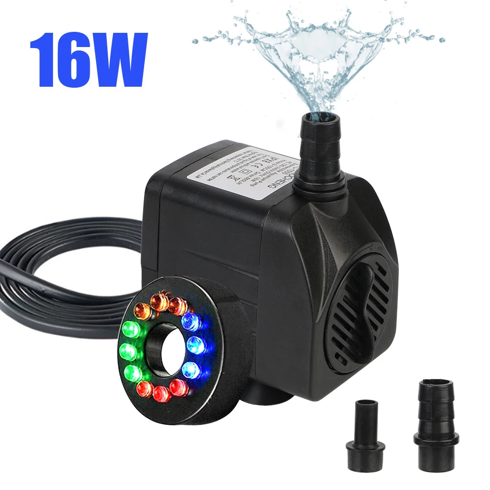 12 LED Light Waterproof Submersible Fountain Water Pump Ultra-quiet