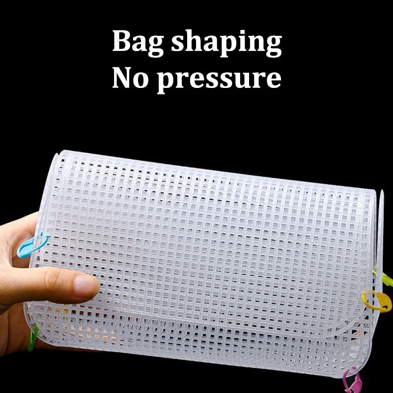DIY Knitting Crochet Handbags Mesh Plastic Canvas Shoulder Bags