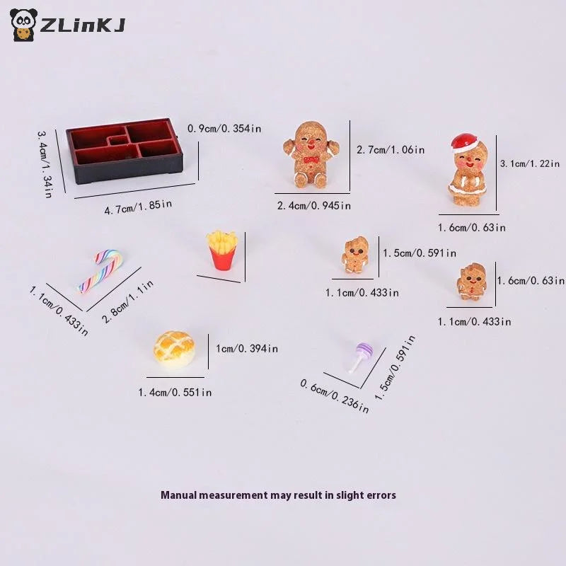 ▶8/10PCS Dollhouse Miniature Food Toy Candy Stick Biscuit Man Model Christmas Scene Box Ornaments DIY Decoration Zpaxo