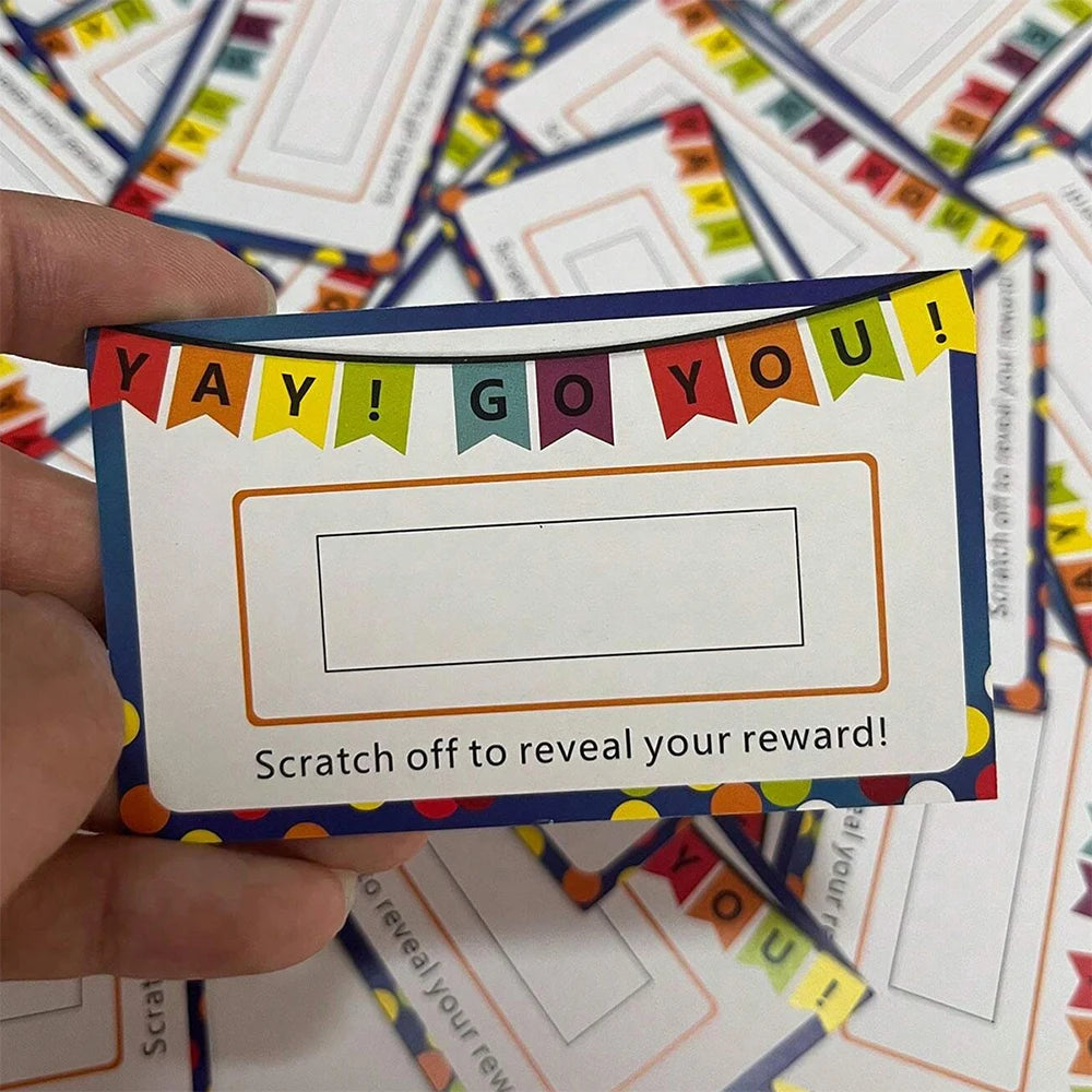 50Pcs Scratch-Off Cards Game Prizes for Classroom Students School Recognition Rewards Zpaxo