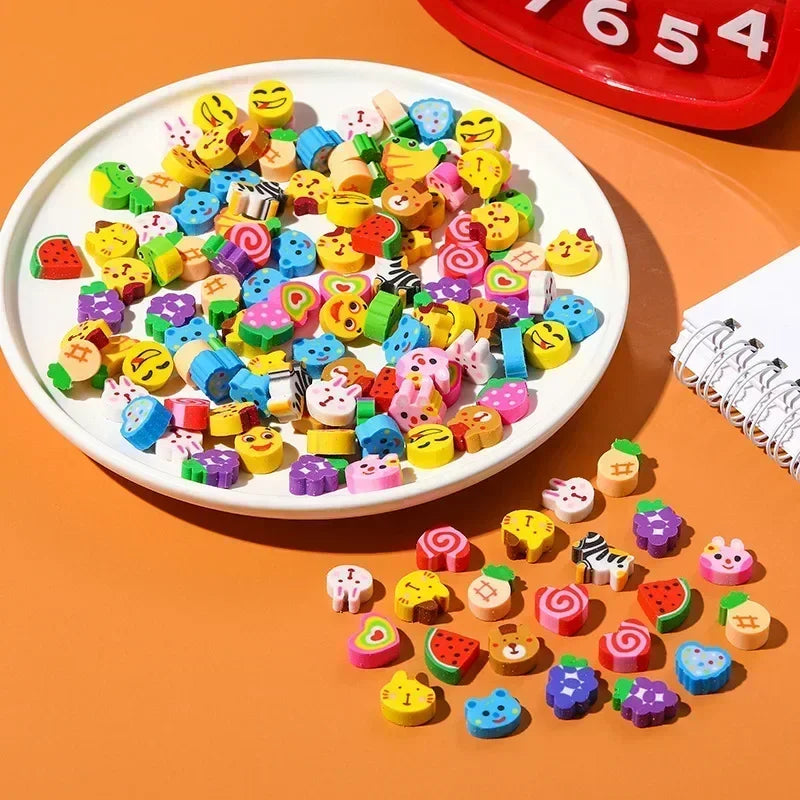 Cartoon Fruit Animal Eraser Love Mini Rubber Cross Border June 1st Zpaxo 100pcs random