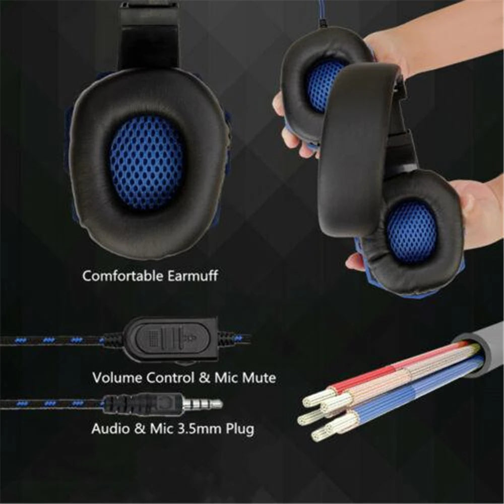 Wired Gaming Headsets 120 Adjustable Noise Cancelling Microphone Bass