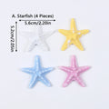 Shell Starfish Cake Decoration Resin Ocean Themed Cake Topper for Birthday Party Baby Shower Wedding Cake Decor Zpaxo A-4Pcs