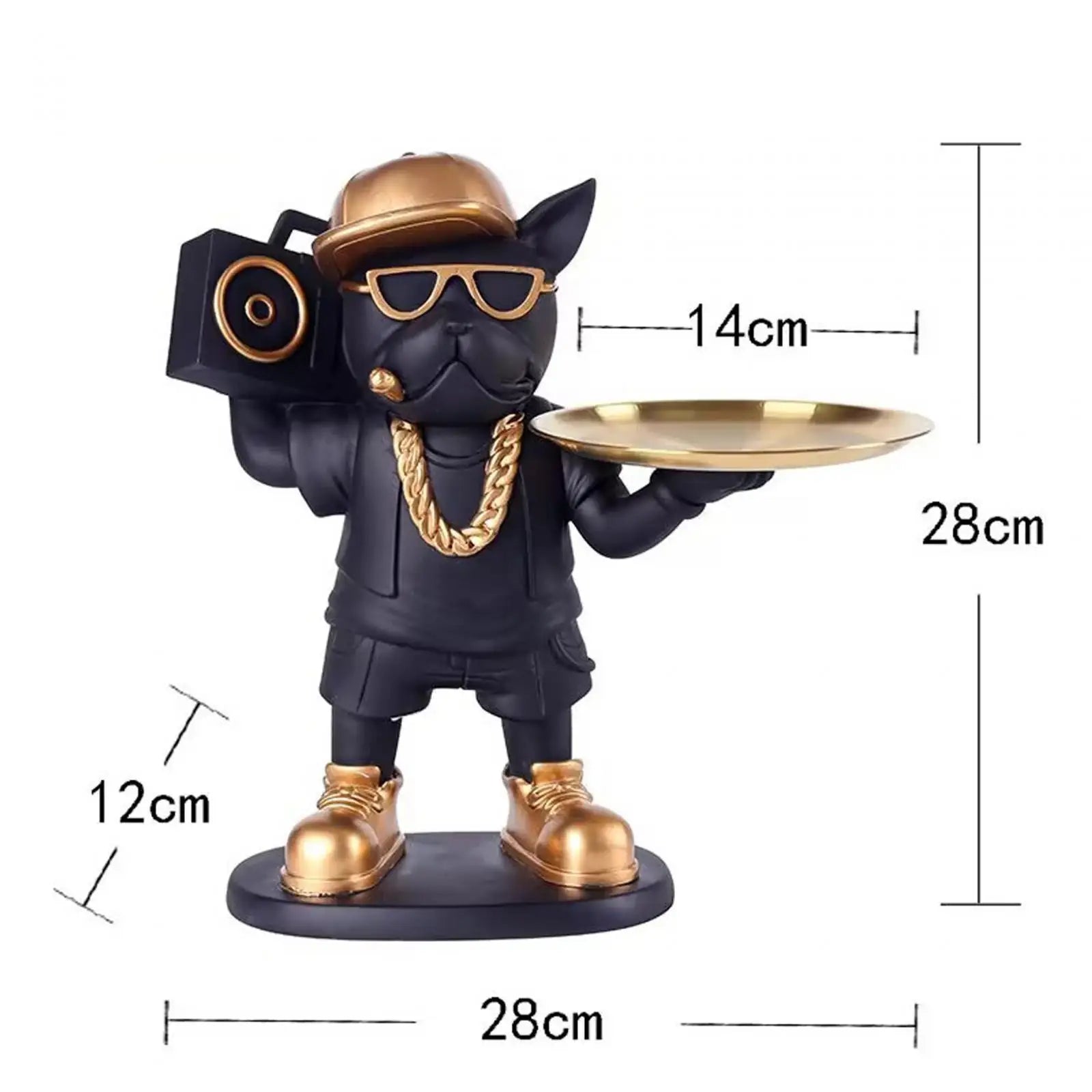 Jewelry Trinket Tray Candy Desktop Animal Figurine Dog Statue Storage Box for Entrance Living Room Countertop Cabinet Office Zpaxo