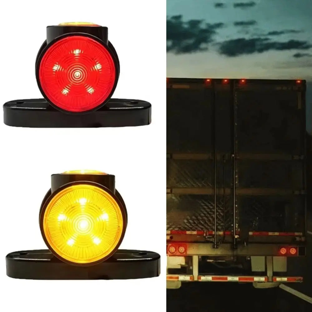2 PCS Small Red Yellow LED Tail Light 12V 24V Waterproof Side Marker Lighting Taillight Car Outline Marker Light Van Zpaxo