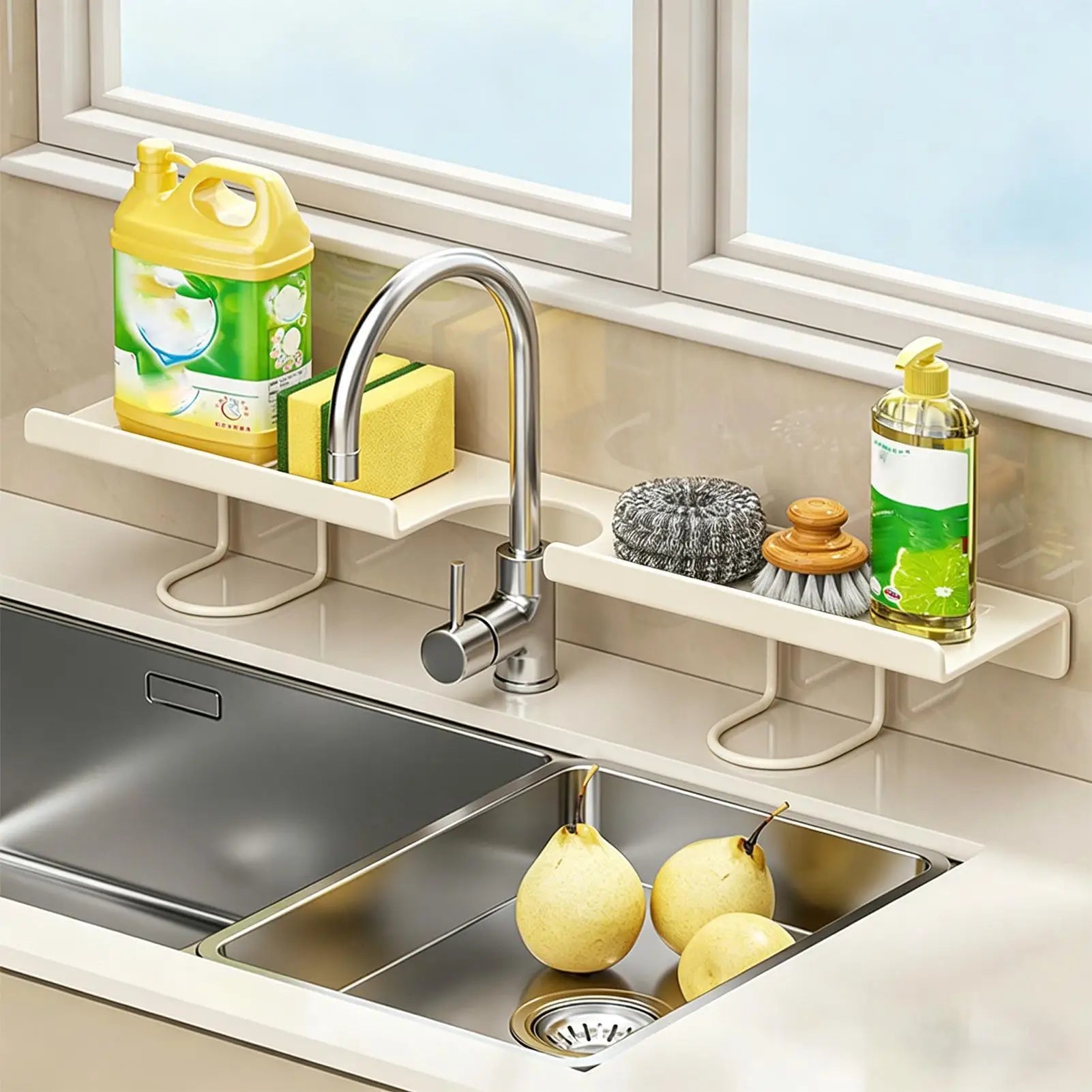 Over Sink Shelf No-drill Carbon Steel Kitchen Drying Removable Faucet